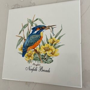 Vintage Kingfisher Norfolk Broads Ceramic Tile
